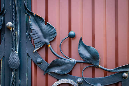The fragment of forged metal products. close-up.の写真素材