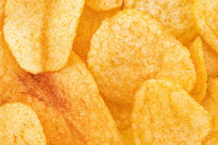 Crispy potato chips snack textureの写真素材
