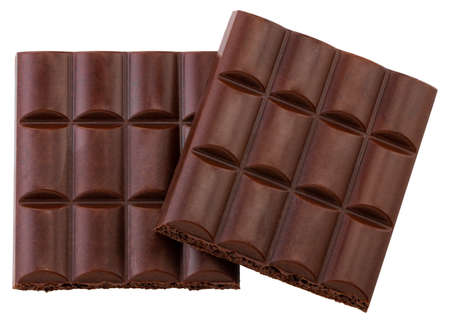 porous chocolate bar isolated on white background.