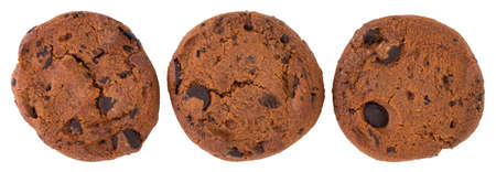 Chocolate chip cookie isolated on white background.