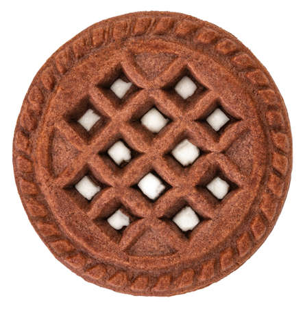 Chocolate chip cookie isolated on white background.の写真素材