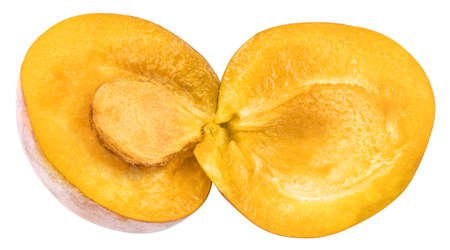 Fresh plums isolated on whiteの写真素材