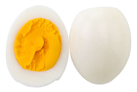 Boiled eggs isolated on whiteの写真素材