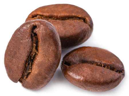 Coffee bean isolated on whiteの写真素材