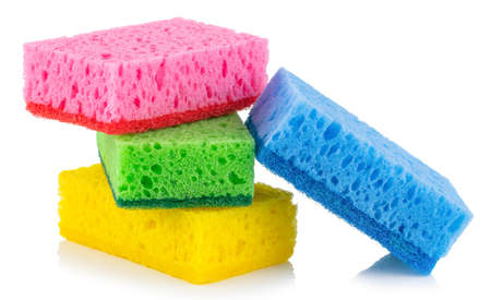 Sponges for dishwashing isolated on a white