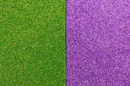 Green and purple glitter paper.