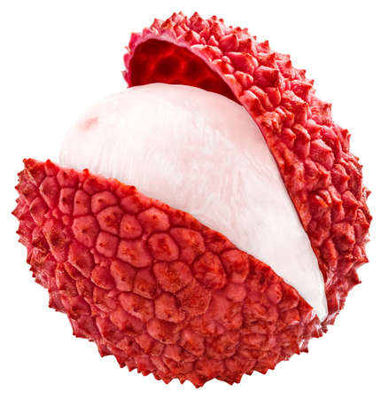 litchi isolated on white background. clipping path.の写真素材
