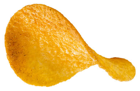 Potato chips isolated on white background with clipping path.の写真素材