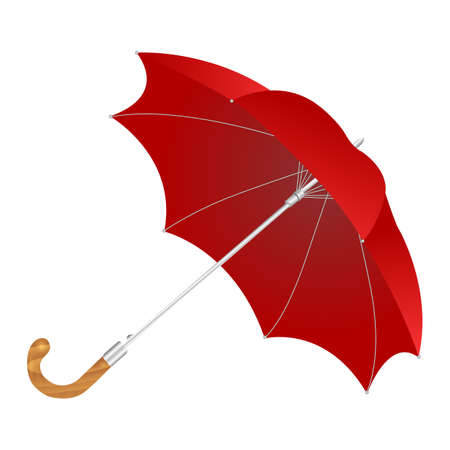 Classic elegant opened red umbrella isolated on white backgroundのイラスト素材