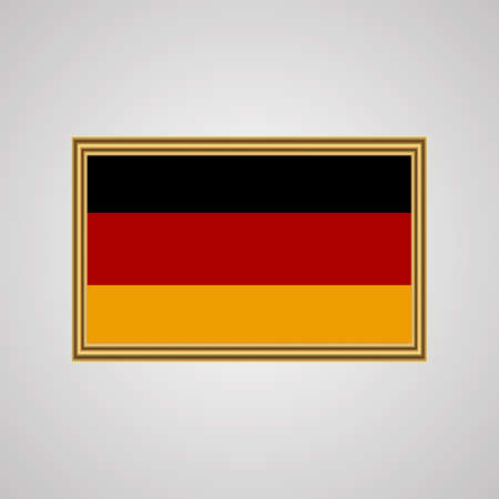 Flag of Germany in a golden frameのイラスト素材