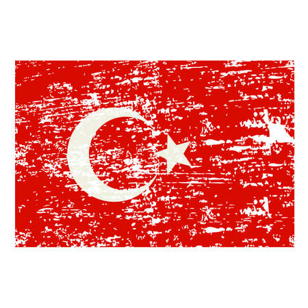 Grunge styled flag of Turkey.のイラスト素材