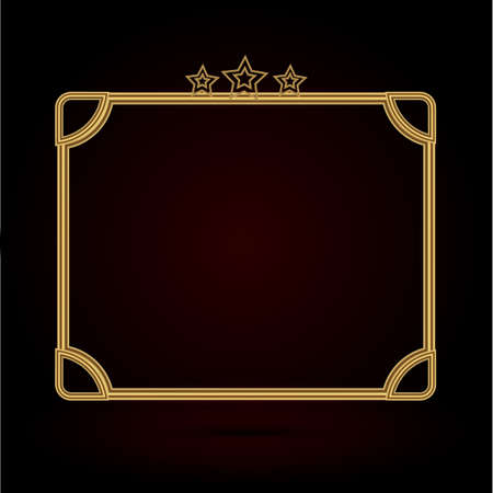 Set of gold frame with corner line floral for picture.のイラスト素材