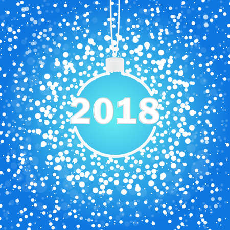 Christmas ball with snowy blue background Vector illustration.のイラスト素材