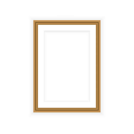 Realistic gold frame isolated on grey background. Perfect for your presentations. Vectorのイラスト素材
