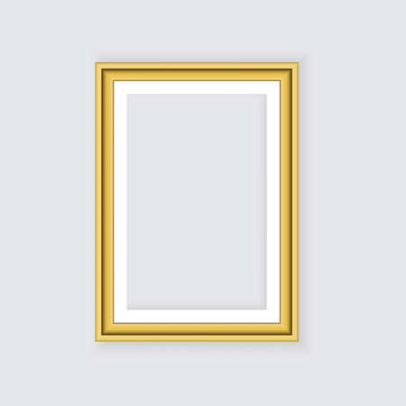 Realistic gold frame isolated on grey background. Perfect for your presentations. Vectorのイラスト素材