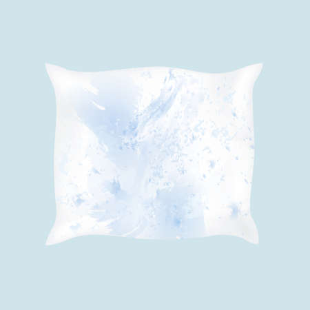 Pillow with blue watercolor for interior design. Vector illustrationのイラスト素材