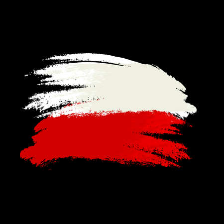 Brush painted Austria flag. Hand drawn style illustration with a grunge effect and watercolor. Austria flag with grunge texture. Vectorのイラスト素材