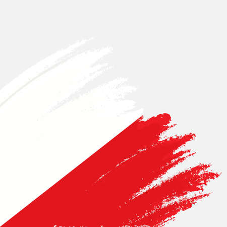 Brush painted Austria flag. Hand drawn style illustration with a grunge effect and watercolor. Austria flag with grunge texture. Vectorのイラスト素材