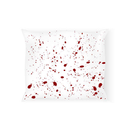 Pillow with red ink and blot for interior design.のイラスト素材