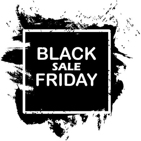 Black Friday sale inscription on abstract ink blots and watercolor Vector illustrationのイラスト素材
