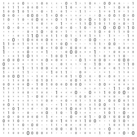 Background With Digits On Screen. binary code zero one matrix white background. banner, pattern, wallpaper. Abstract Matrix Background. Binary Computer Code. Coding. Hacker concept.のイラスト素材