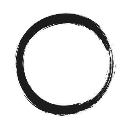 vector brush strokes circles of paint on white background.のイラスト素材