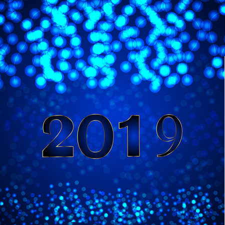 2019 Happy New Year Background for your Seasonal Flyers and Greetings Card or Christmas themed invitationsのイラスト素材
