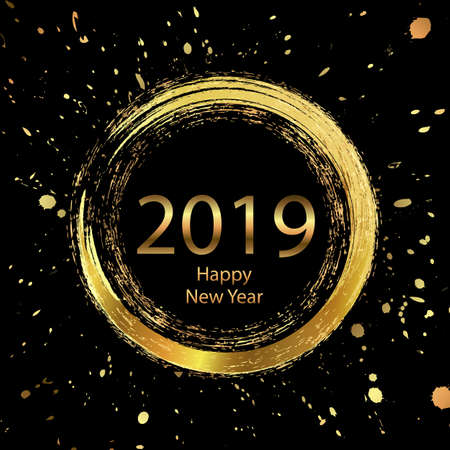 2019 Happy New Year Background for your Seasonal Flyers and Greetings Card or Christmas themed invitationsのイラスト素材