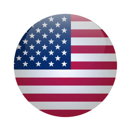 American flag. Brush painted flag of USA. Hand drawn style illustration with a grunge effect and watercolor. American flag with grunge texture. Vector illustration.のイラスト素材