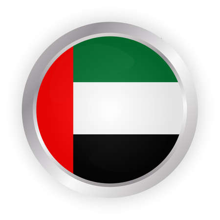 United Arab Emirates Flag. Brush painted flag of UAE. Hand drawn style illustration with a grunge effect and watercolor. United Arab Emirates Flag with grunge texture.のイラスト素材