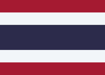 Thailand flag, official colors and proportion correctly. National Thailand flag. Flat vector illustration.のイラスト素材