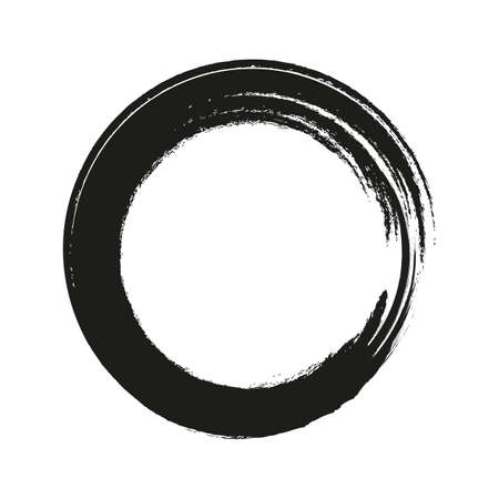 Grunge round with brush vector strokes circlesのイラスト素材