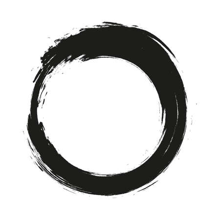 Grunge round with brush strokes circlesのイラスト素材
