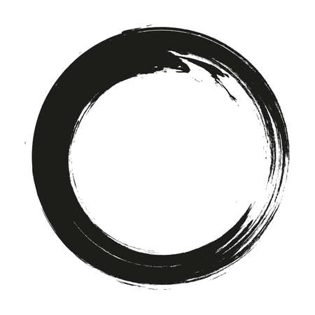 Grunge round with brush vector strokes circlesのイラスト素材