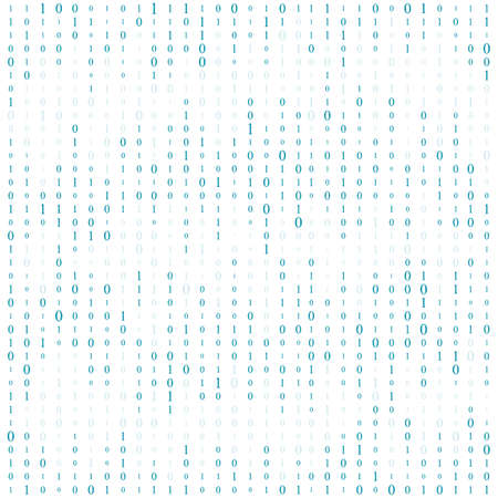 Background With Digits On Screen. binary code zero one matrix white background. banner, pattern, wallpaper. Abstract Matrix Background. Binary Computer Code. Coding. Hacker concept.のイラスト素材