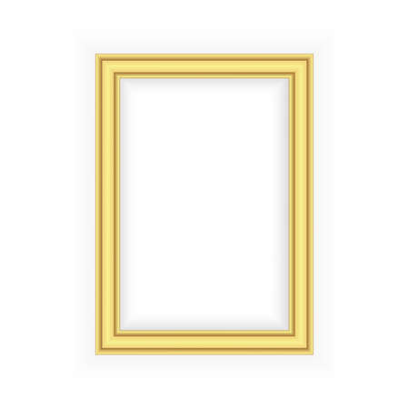 Realistic picture frame isolated on white background. Perfect for your presentations. Vector illustrationのイラスト素材
