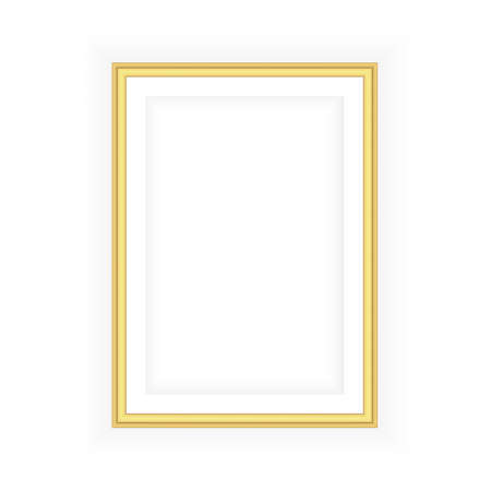 Realistic picture frame isolated on white background. Perfect for your presentations. Vector illustrationのイラスト素材