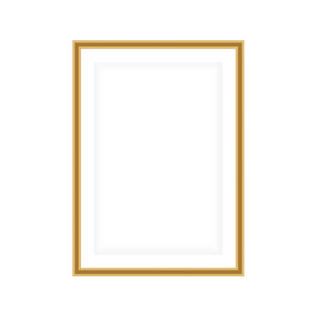 Realistic picture frame isolated on white background. Perfect for your presentations. Vector illustrationのイラスト素材