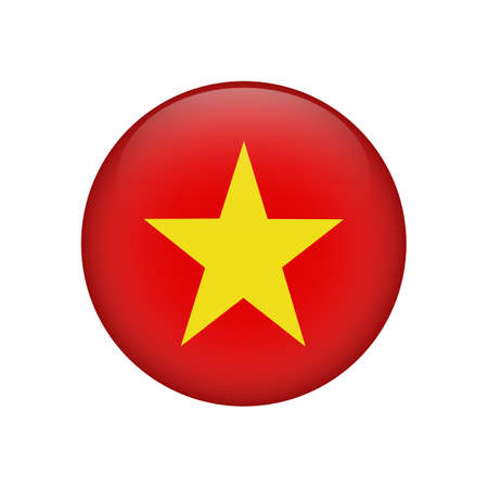 Vietnam Flag. Brush painted Vietnam Flag. Hand drawn style illustration with a grunge effect and watercolor. Vietnam Flag with grunge texture. Vectorのイラスト素材