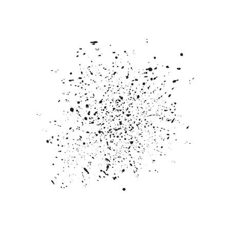 Black ink splatter background, isolated on white.のイラスト素材