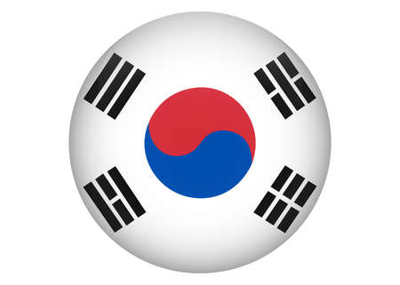 Flag of Korea South. Brush painted Flag of Korea South. Hand drawn style illustration with a grunge effect and watercolor. Flag of Korea South with grunge texture. Vectorのイラスト素材