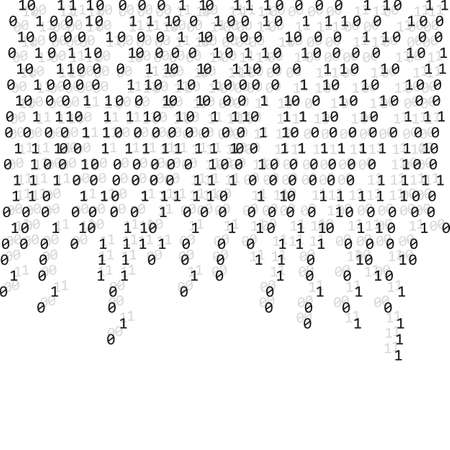 binary code zero one matrix white background. banner, pattern, wallpaper. Vectorのイラスト素材