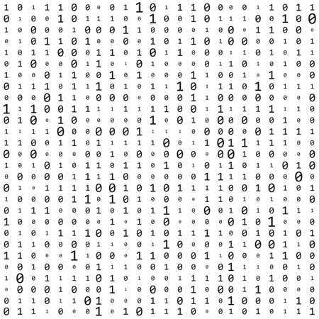 binary code zero one matrix white background. banner, pattern, wallpaper. Vectorのイラスト素材