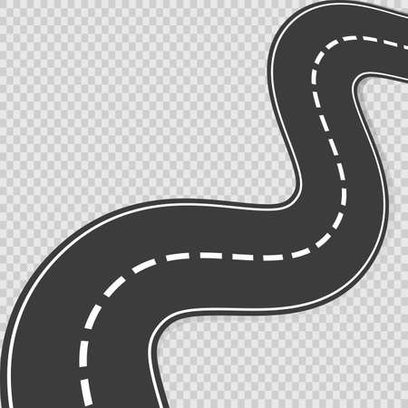 Curved road with white markings. Vectorのイラスト素材