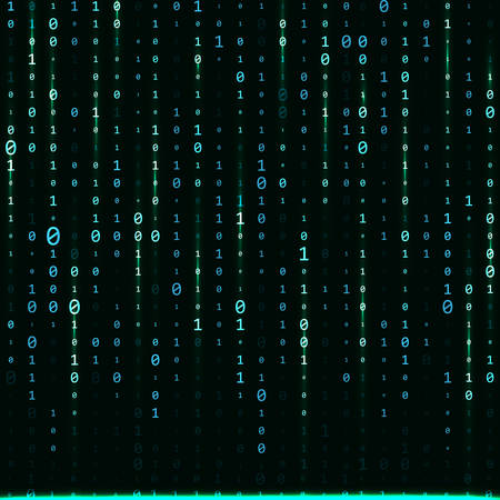 binary code zero one matrix white background. banner, pattern, wallpaper. Vectorのイラスト素材