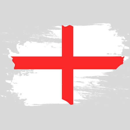 Flag of England. Painted brush colored inks. Symbol Independence Day National Patriotic Travel Country Backgroundのイラスト素材