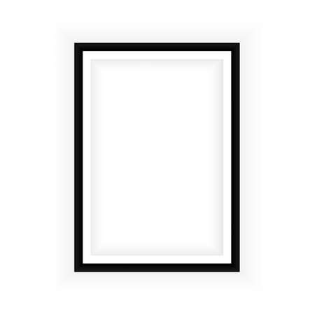 Realistic black frame isolated on white background. Perfect for your presentations. Vectorのイラスト素材