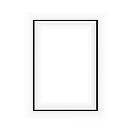 Realistic black frame isolated on white background. Perfect for your presentations. Vectorのイラスト素材