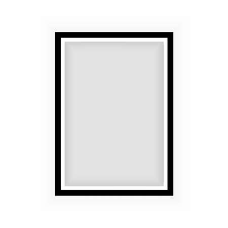 Realistic black frame isolated on white background. Perfect for your presentations. Vectorのイラスト素材