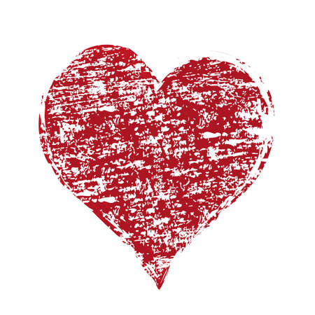 vector grunge heart, Valentine day, illustration vintage design elementのイラスト素材